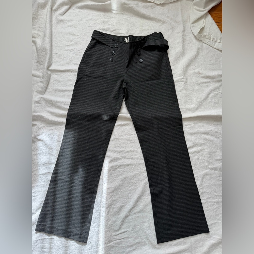 Bebe Charcoal Pinstripe Trousers